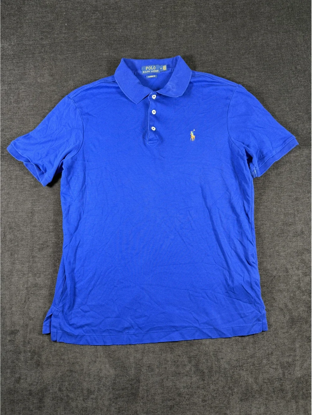 Polo Ralph Lauren Classic Fit Blue Cotton Polo Shirt Medium